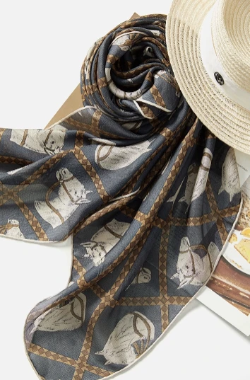 100% Mulberry Silk CDC Digital Printing Scarves in Any Size