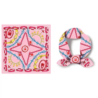 Decoració de la sala d'estar Pintura Rosa estampada Bufanda quadrada petita Bufanda de seda